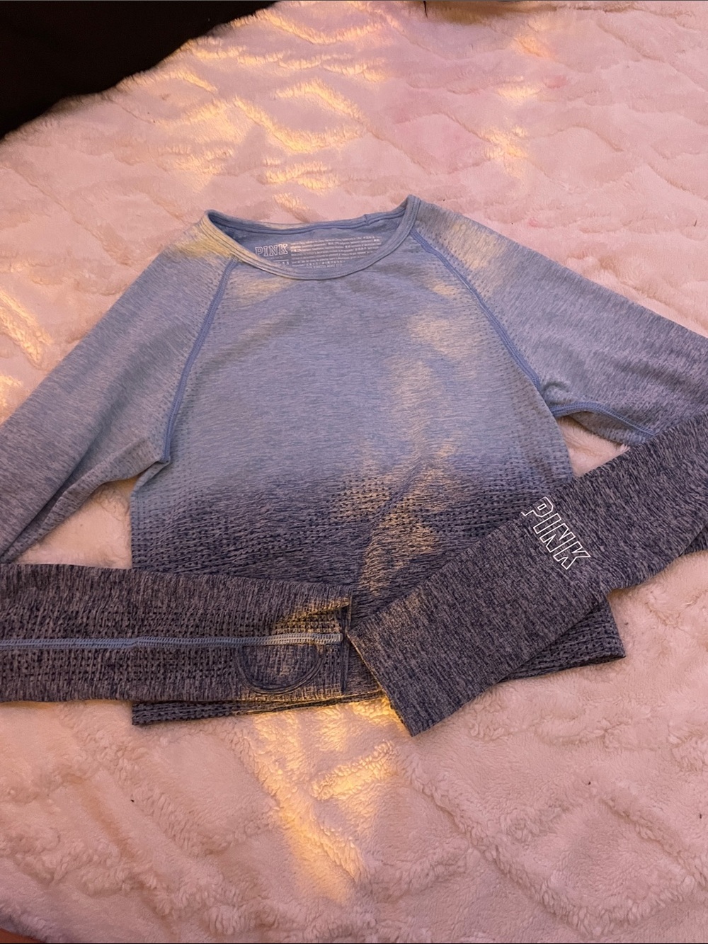 PINK Victoria's Secret Blue Ombre Crewneck Sweater